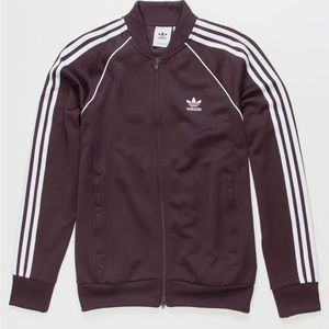 Maroon Adidas Track Suite Top